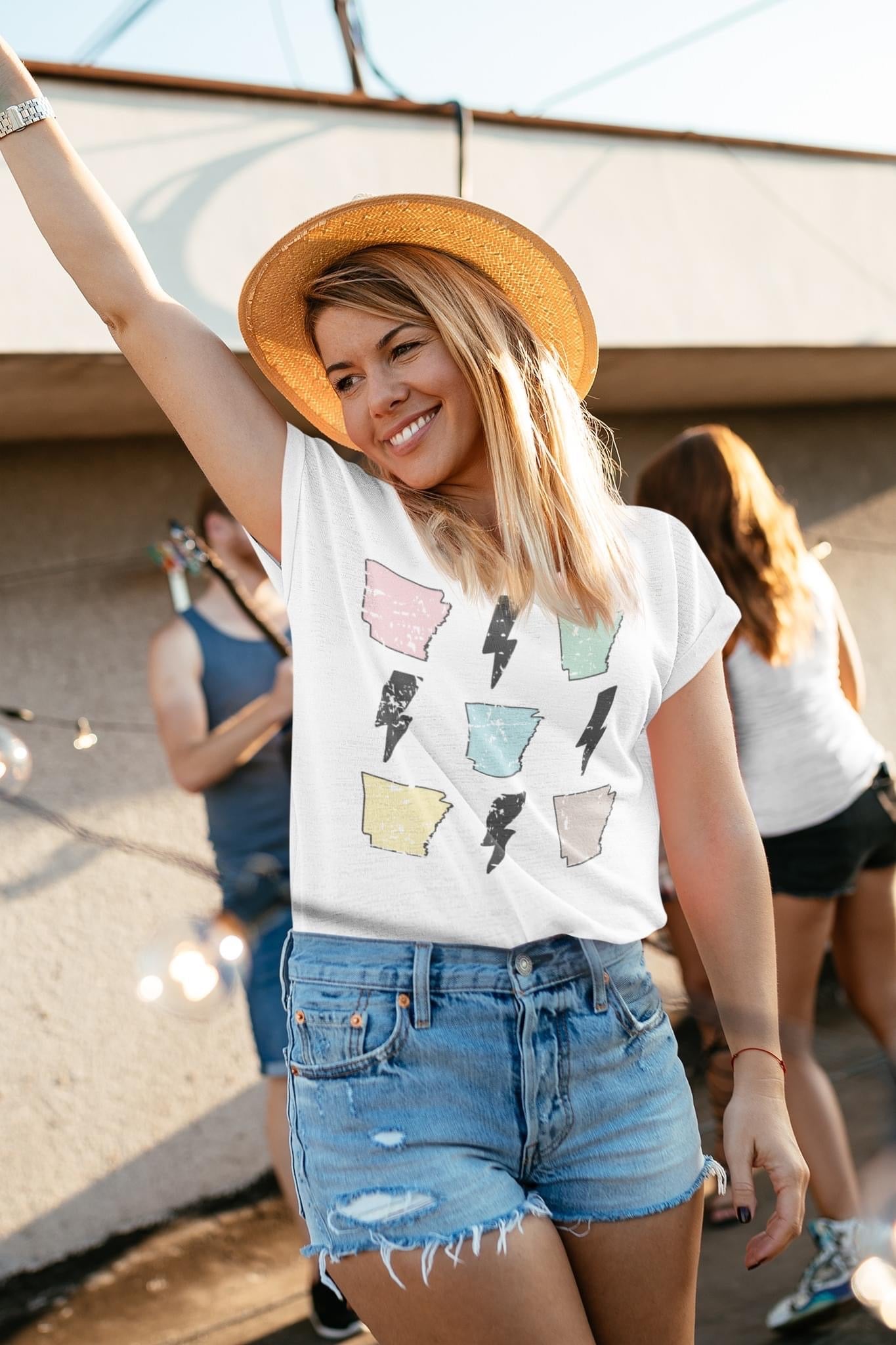 Soft Style Lightning Custom Any State Tee/ Quality Retro Tee / Mississippi - or Any State Tee