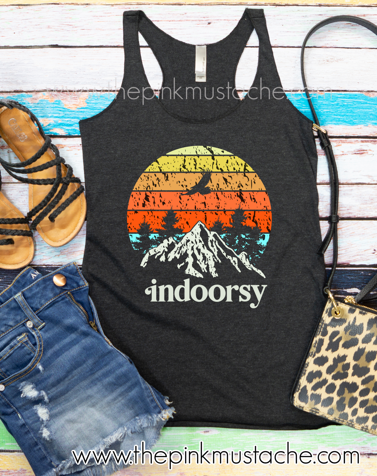 Funny Indoorsy Tank Top, Crop Tank, Or T-Shirt - Racerback Tank Top -Funny Quarantine Tank