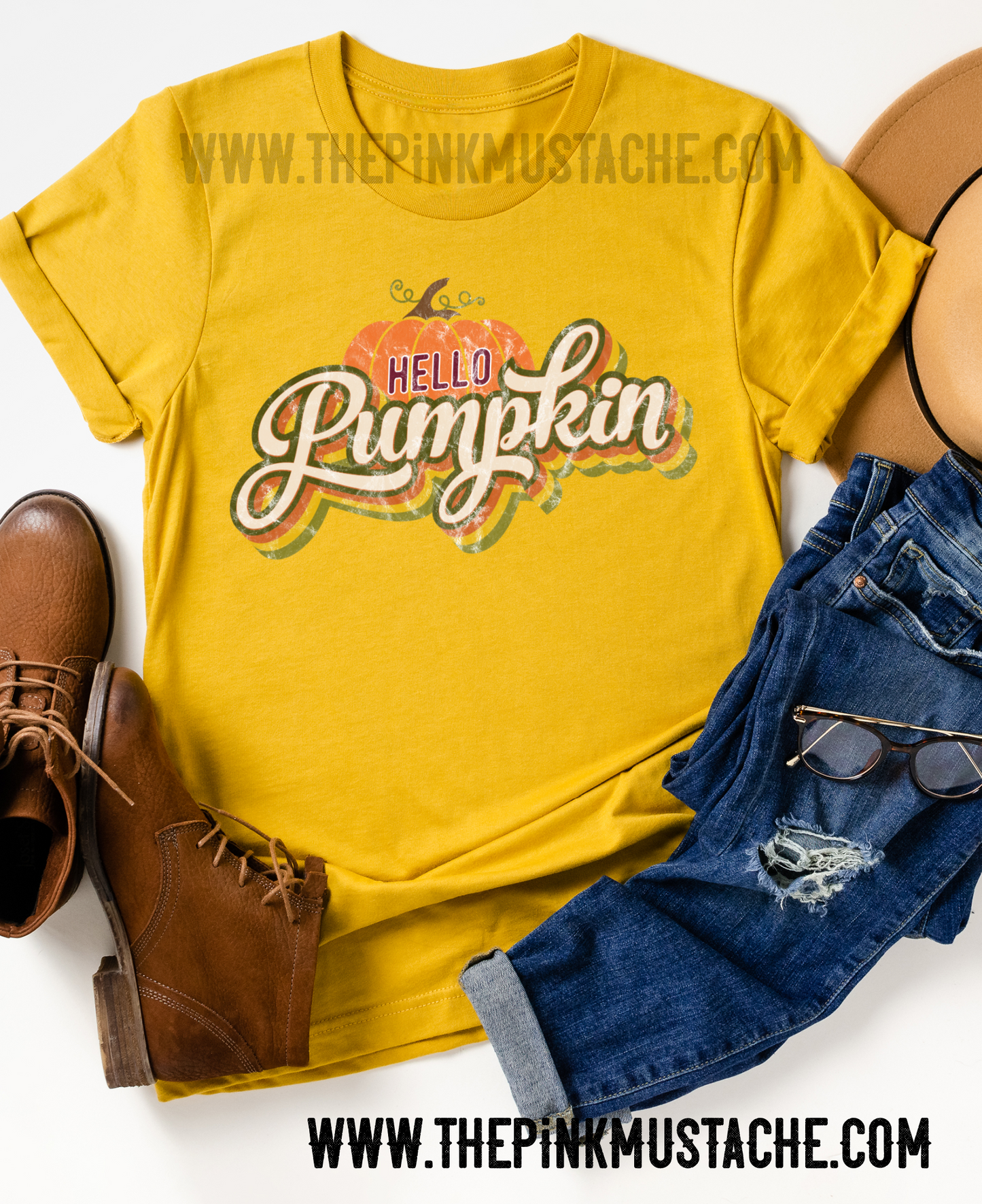 Hello Pumpkin Retro Fall Shirt/ Boutique Bella Canvas Tee/ Fall Layering Tee / Teachers Tee Youth and Adult Sizing