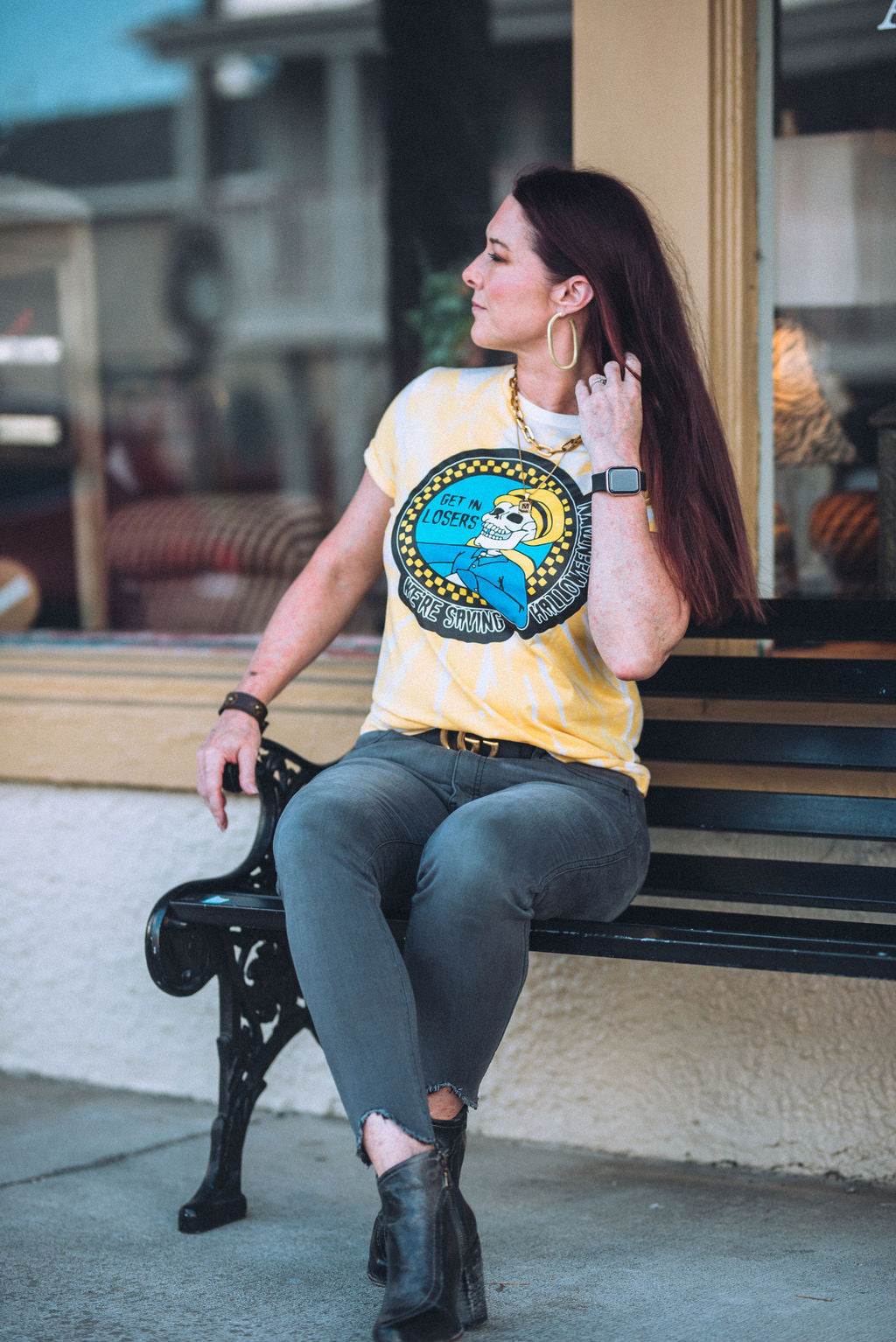 Get In Losers, We're Saving Halloweentown Bleached Tee/ Halloween Tee / Bella Canvas/ Benny