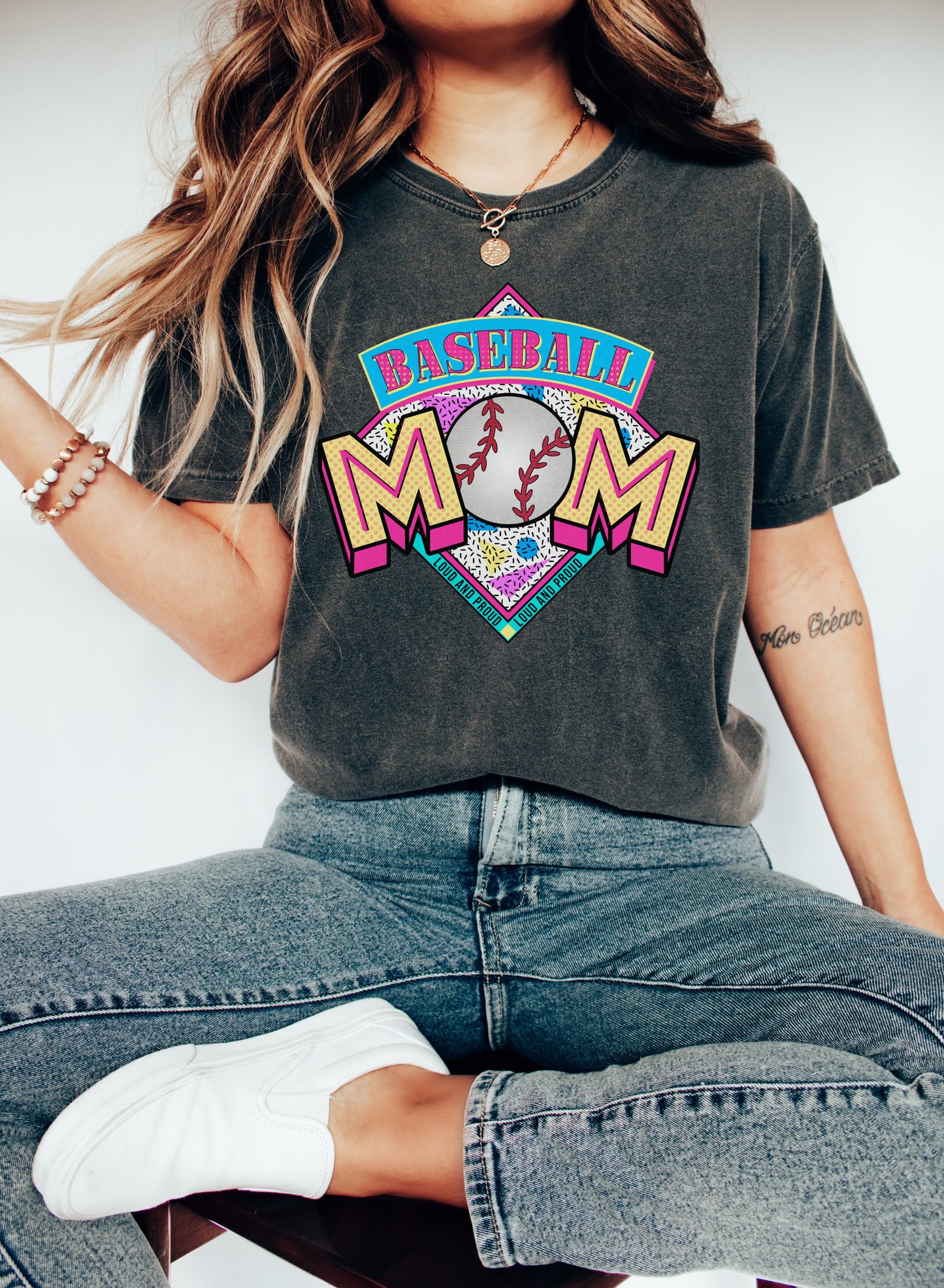 Comfort Colors or Bella Canvas Soft Style Baseball Mom Tee/ Super Cute Dyed Tees - Unisex Sized/ Baseball Life