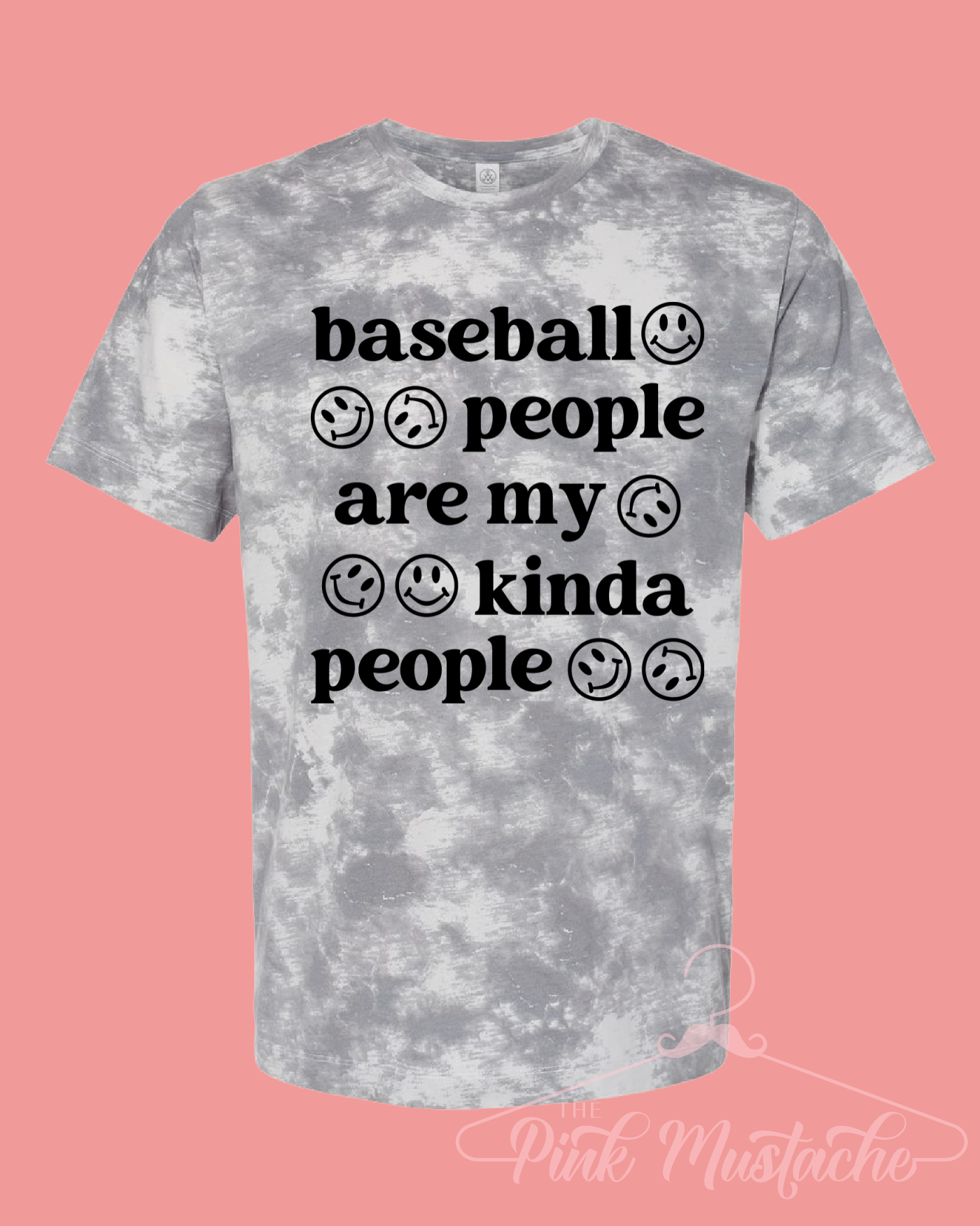 Gray Tie Dye Baseball People Are My Kinda People Shirt/ Inventory Limited