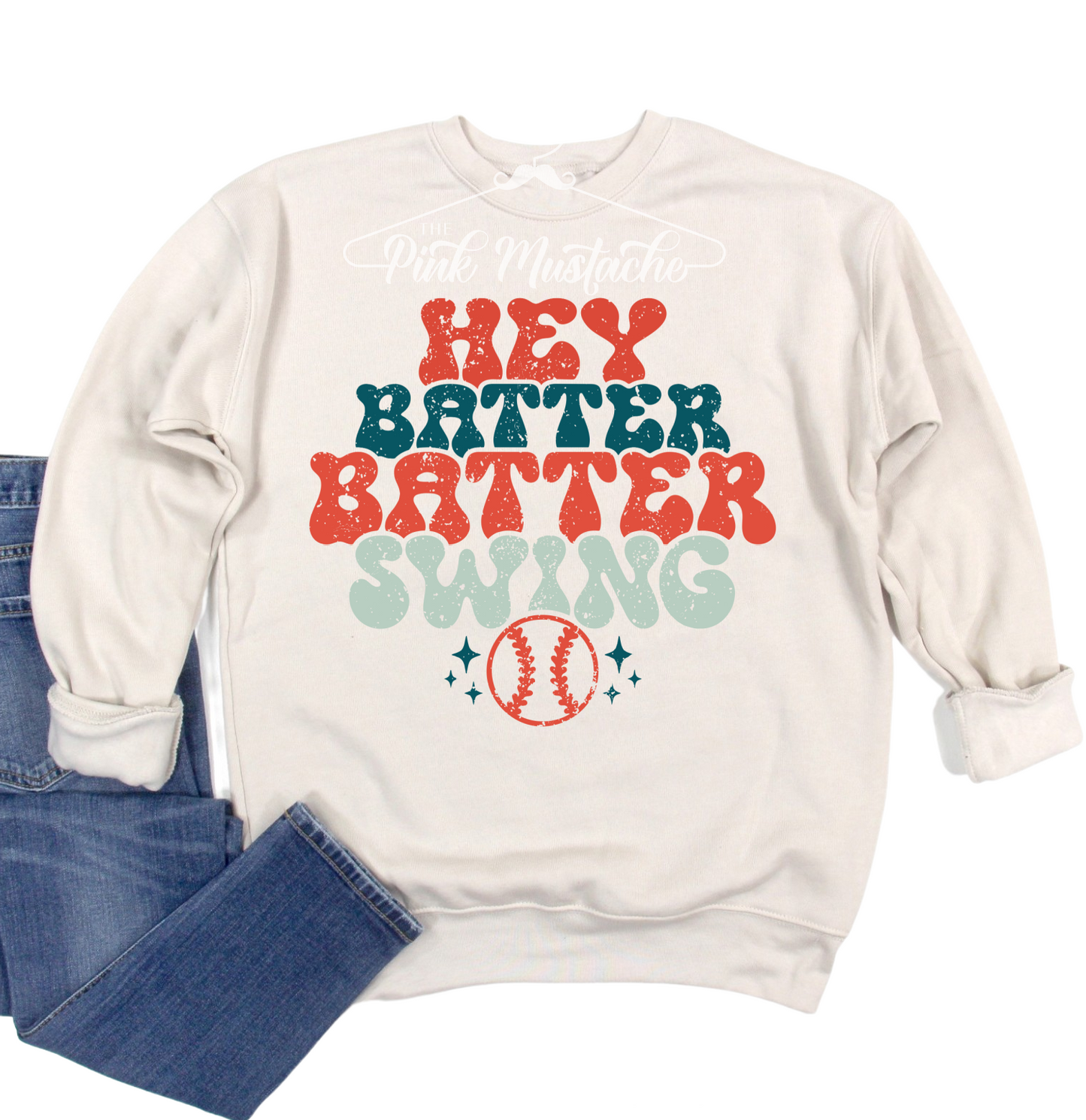 Bella Canvas Baseball Hey Batter Batter Swing Bella Canvas Sweatshirt