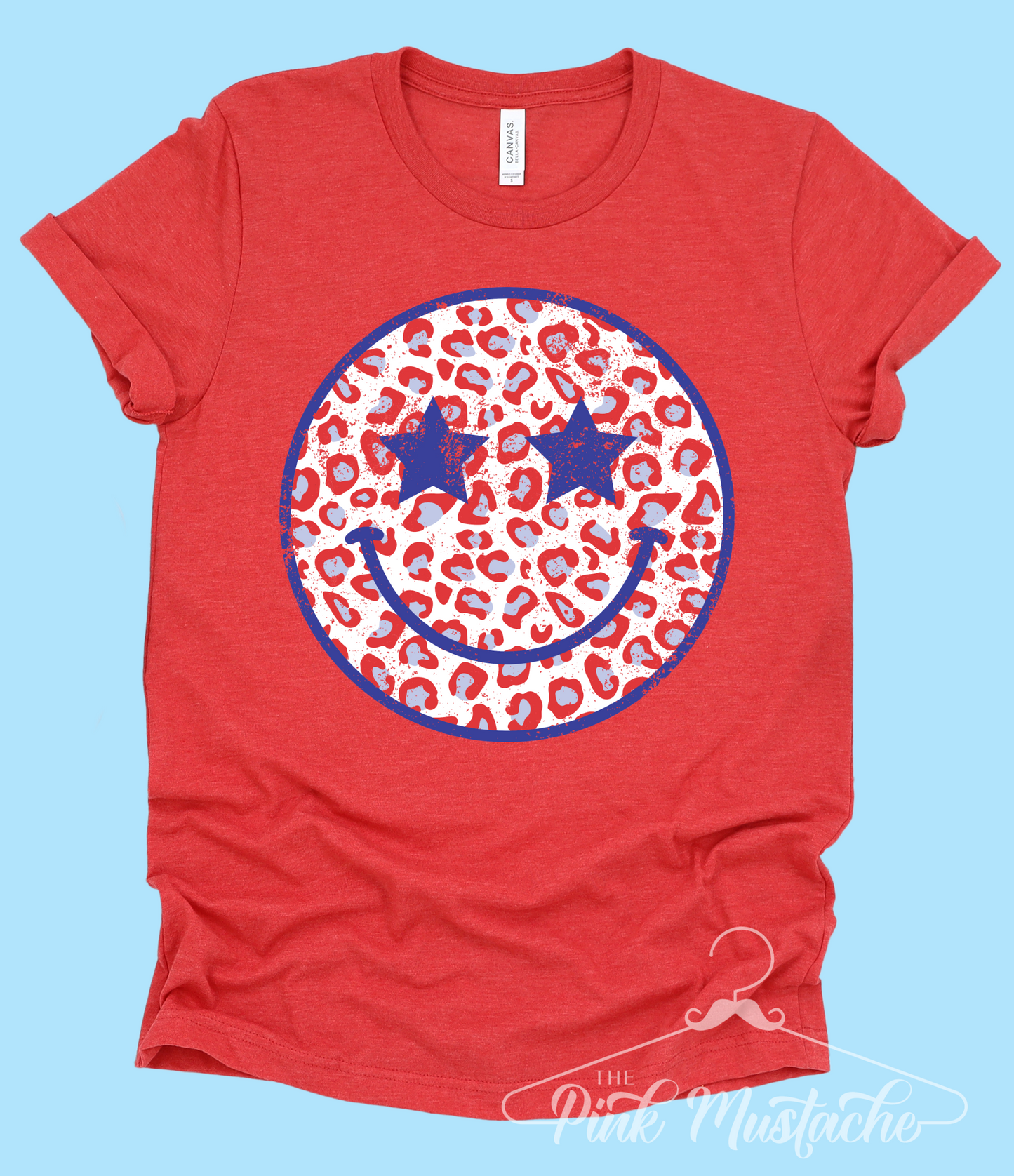 USA Leopard Smiley July 4th Toddler, Youth, and Adult Shirt / Memorial Day July 4th Tee/ Retro Style Shirt