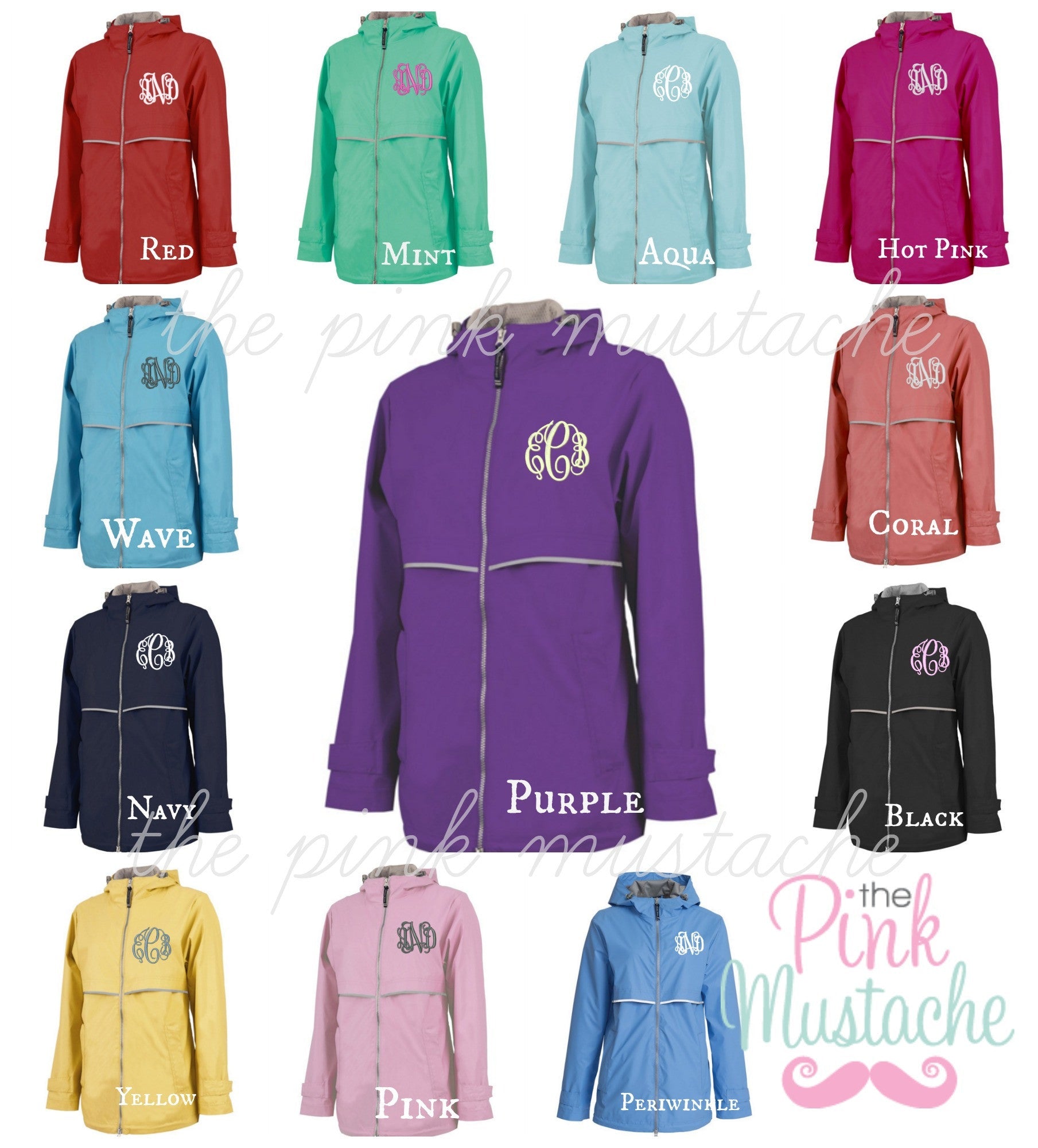 Born to Be Sassy Ladies Monogrammed Charles River Rain Jacket