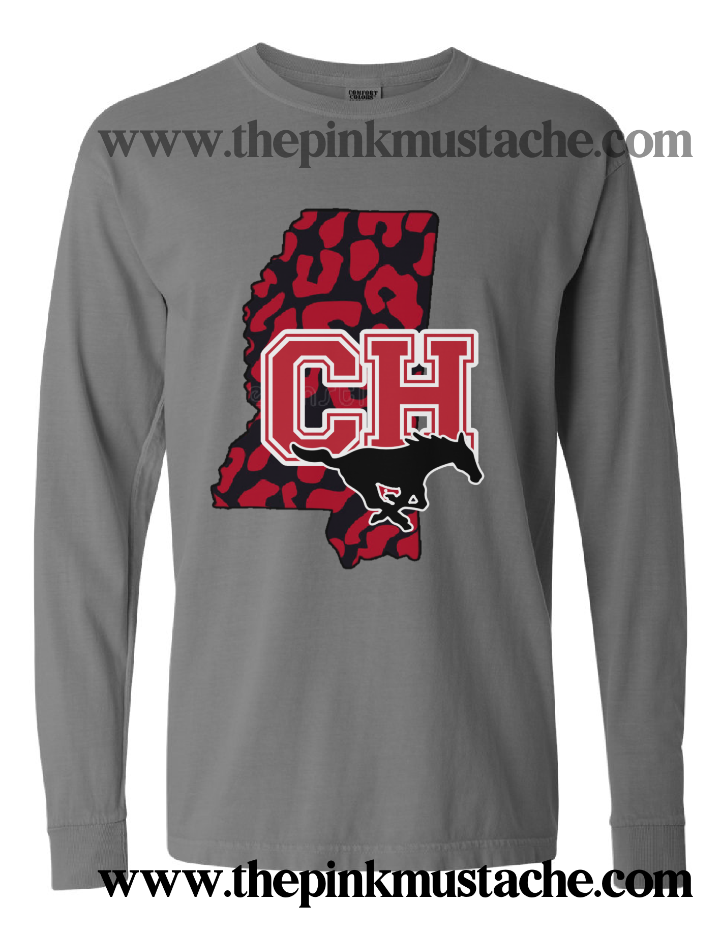 Center Hill Mustangs Comfort Colors Longsleeve Or Short Sleeve Shirt / DC -Desoto County Schools / Mississippi School Shirt