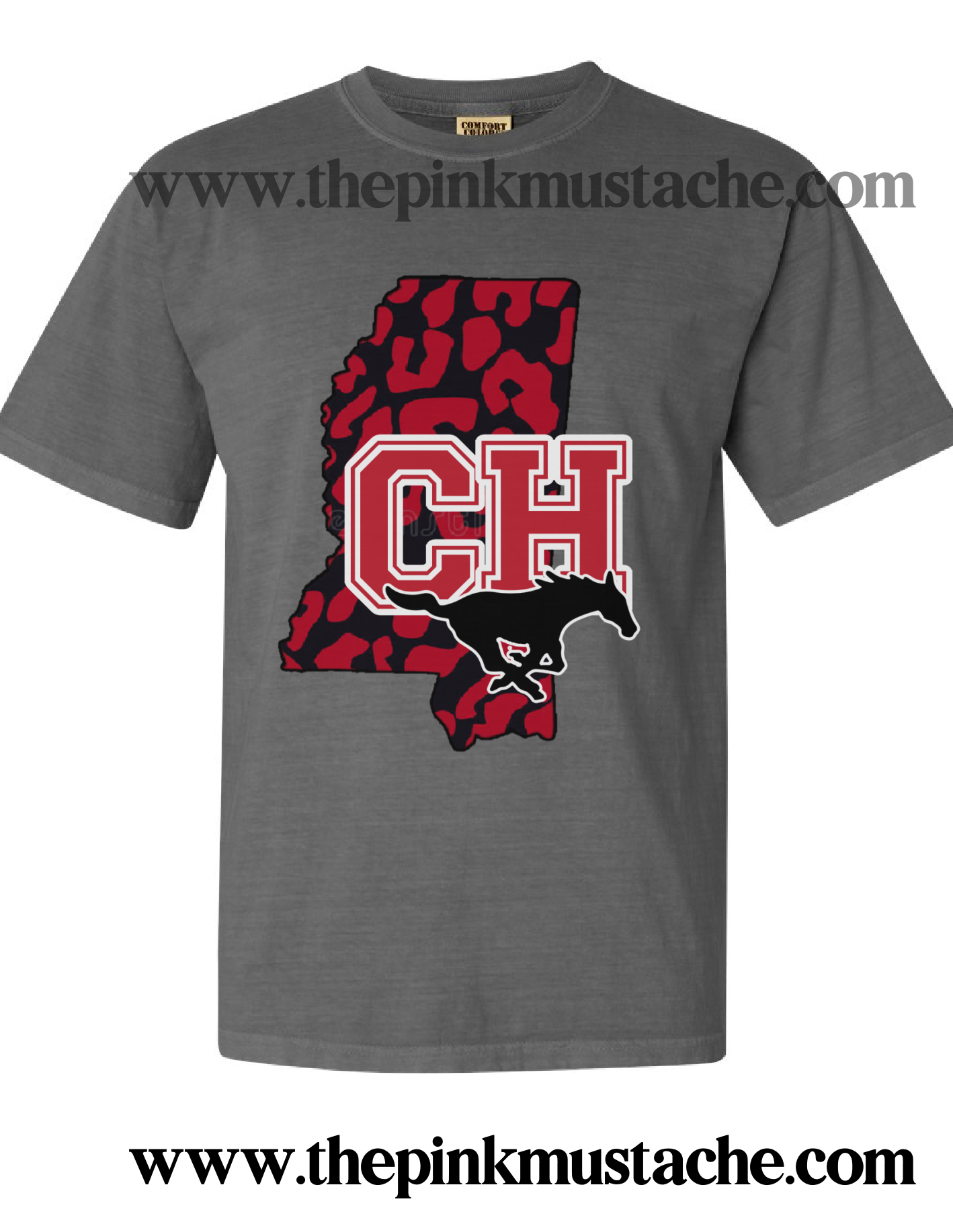Center Hill Mustangs Comfort Colors Longsleeve Or Short Sleeve Shirt / DC -Desoto County Schools / Mississippi School Shirt
