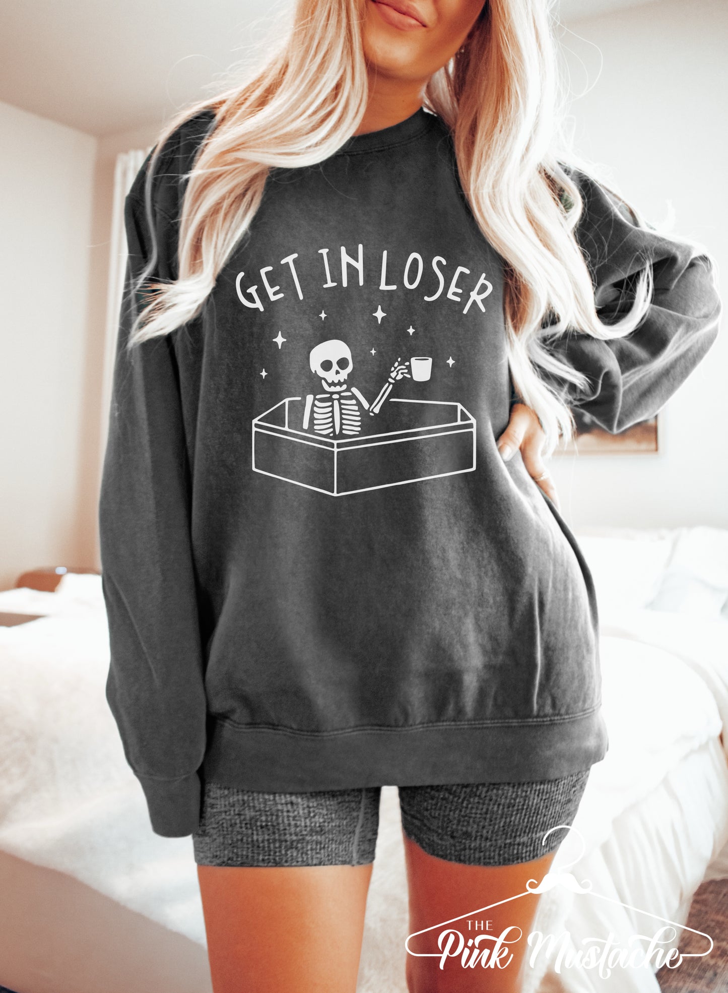 Comfort Colors Pepper Get In Loser Halloween Sweatshirt - Adult Sizes