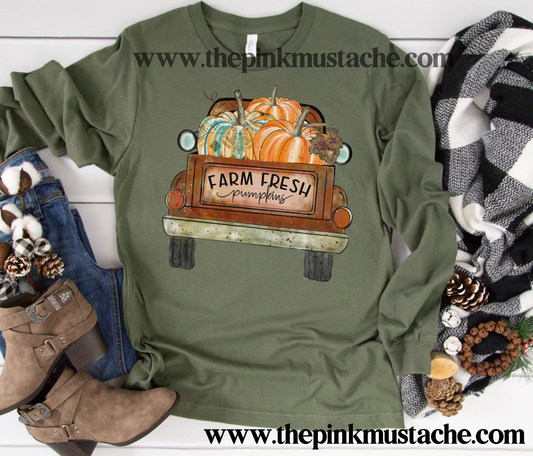 Pumpkin Patch Long Sleeved Bella Tee/ Hello Fall Shirts Youth and Adult Shirts /Fall Style