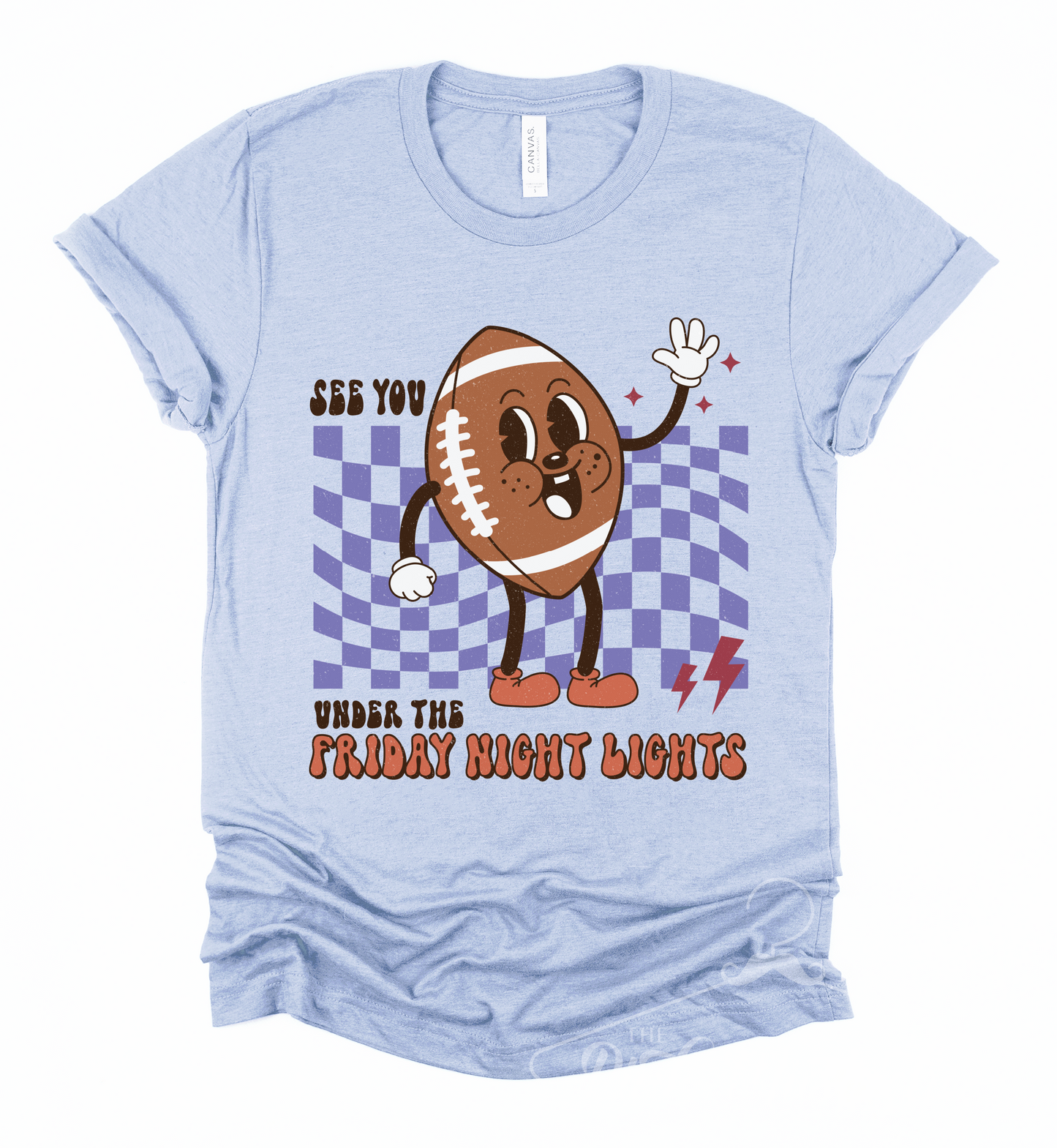 See You Under The Friday Night Lights Football Soft Style Tee -Unisex Toddler, Youth, and Adult Sized Sports Shirt/ Football Mom Tee