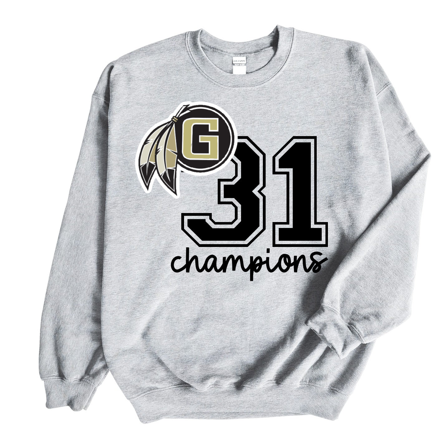 Custom Number Gaffney Indians Sweatshirt - Unisex Sizing