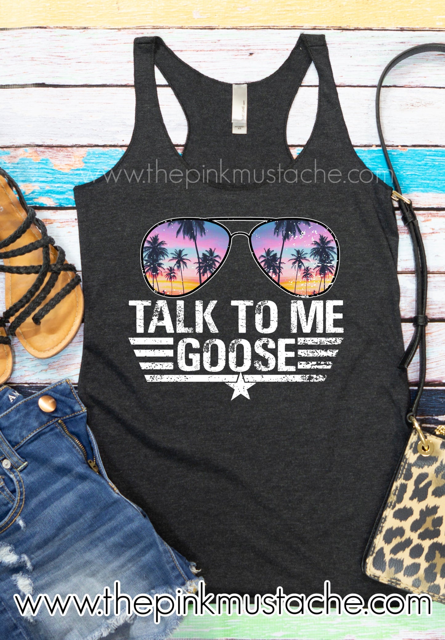 Talk To Me Goose Tank Top Aviators - Bright Colors / Top Gun Inspired Tank/ Maverick Goose / Aviators Tank - Top Gun 2 Inspired