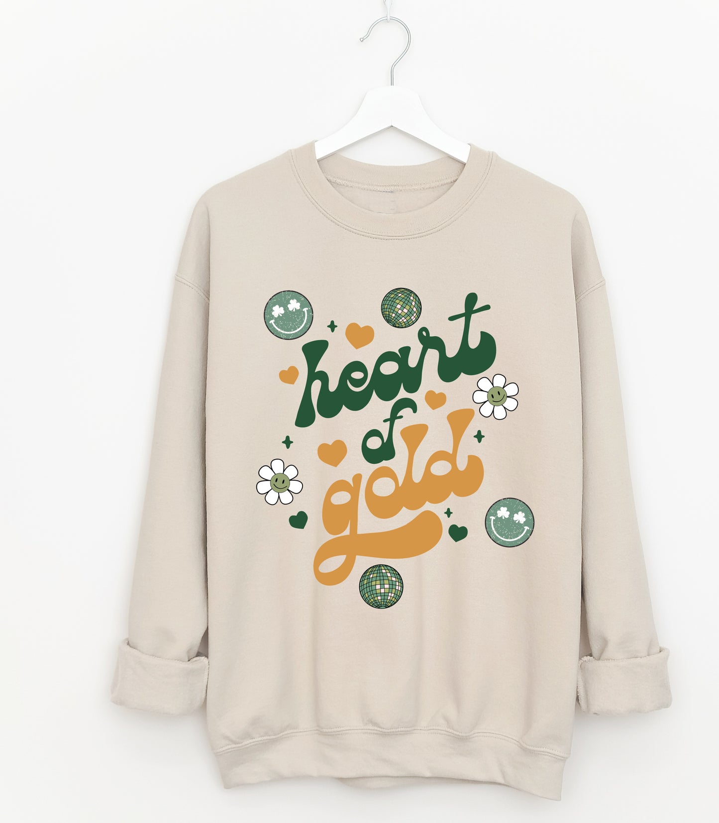 Gildan or Bella St. Patricks Day Heart of Gold Sweatshirt/ Adult Sizes / St Patty's Day