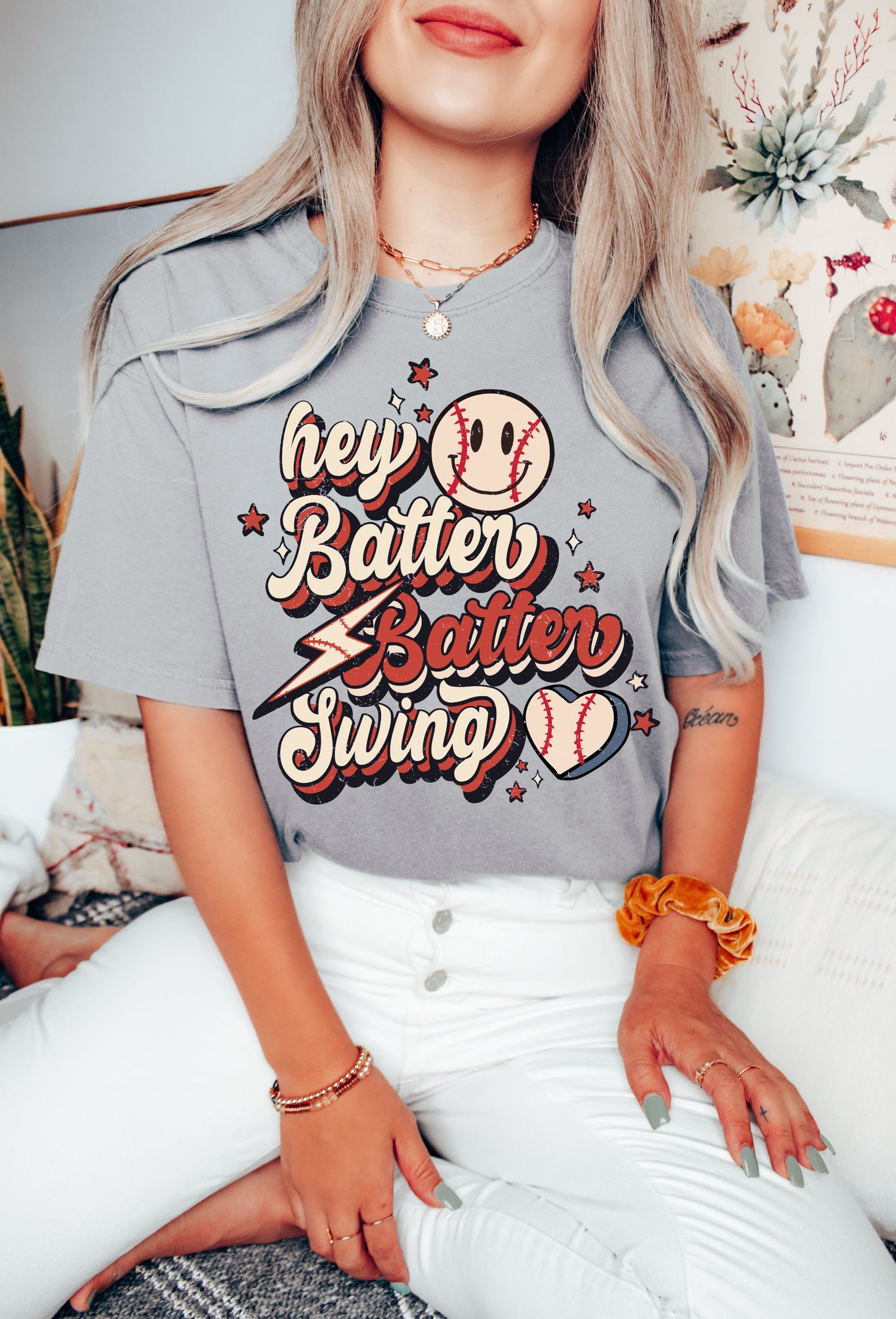 Comfort Colors or Bella Hey Batter Batter Swing Baseball Shirt - Baseball Mom/ Baseball Girlfriend/ Baseball Fan Shirt