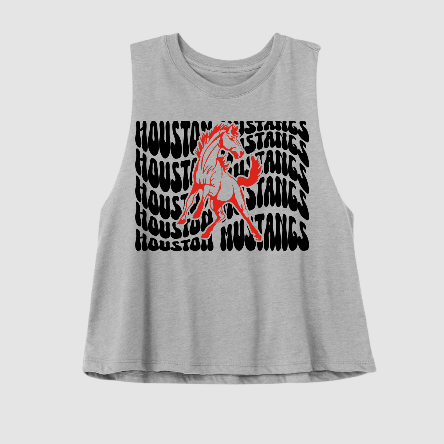 Houston Mustangs Cropped Bella Tank