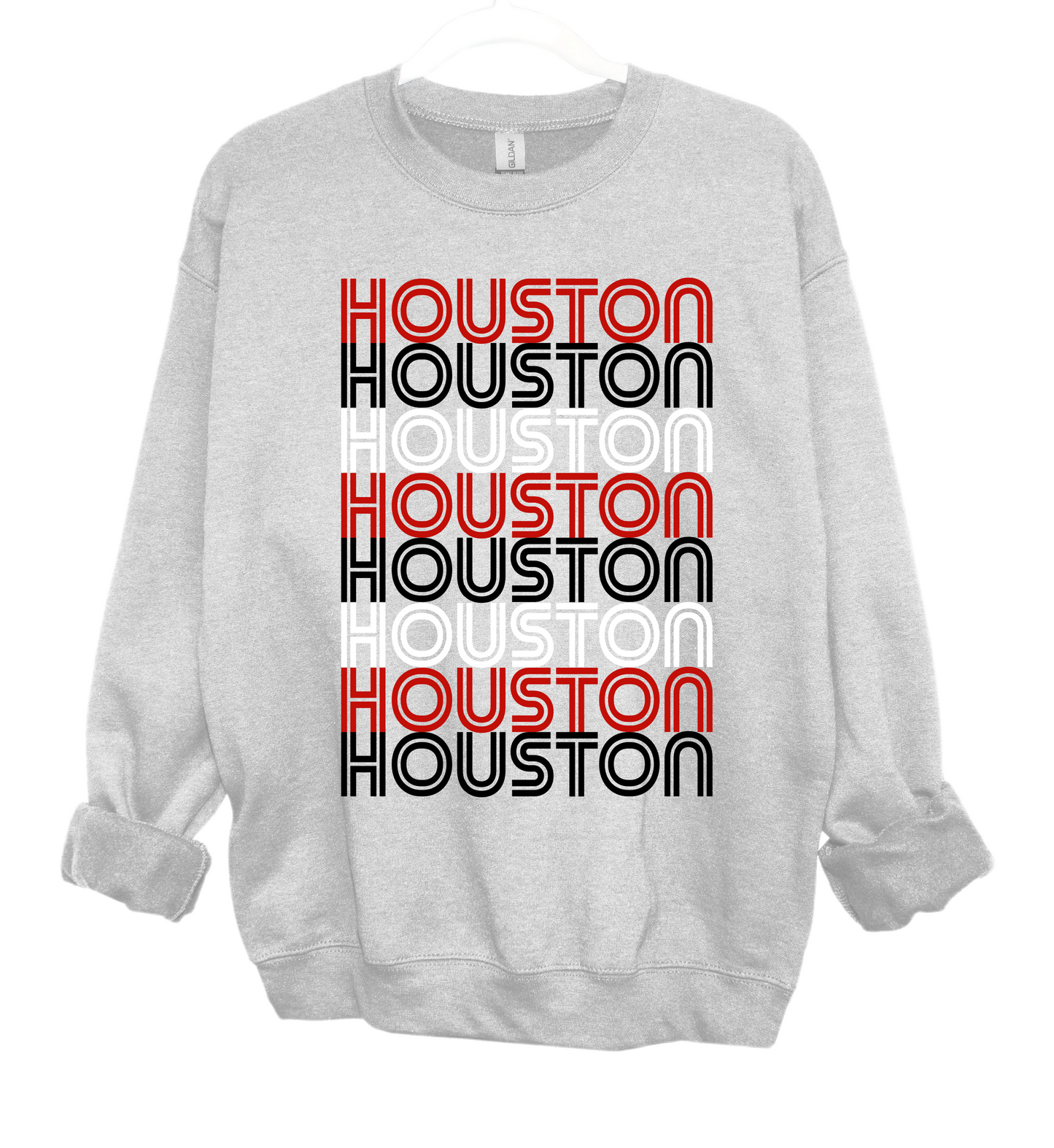 Gildan or Bella Canvas Houston Stacked Mustangs Sweatshirt