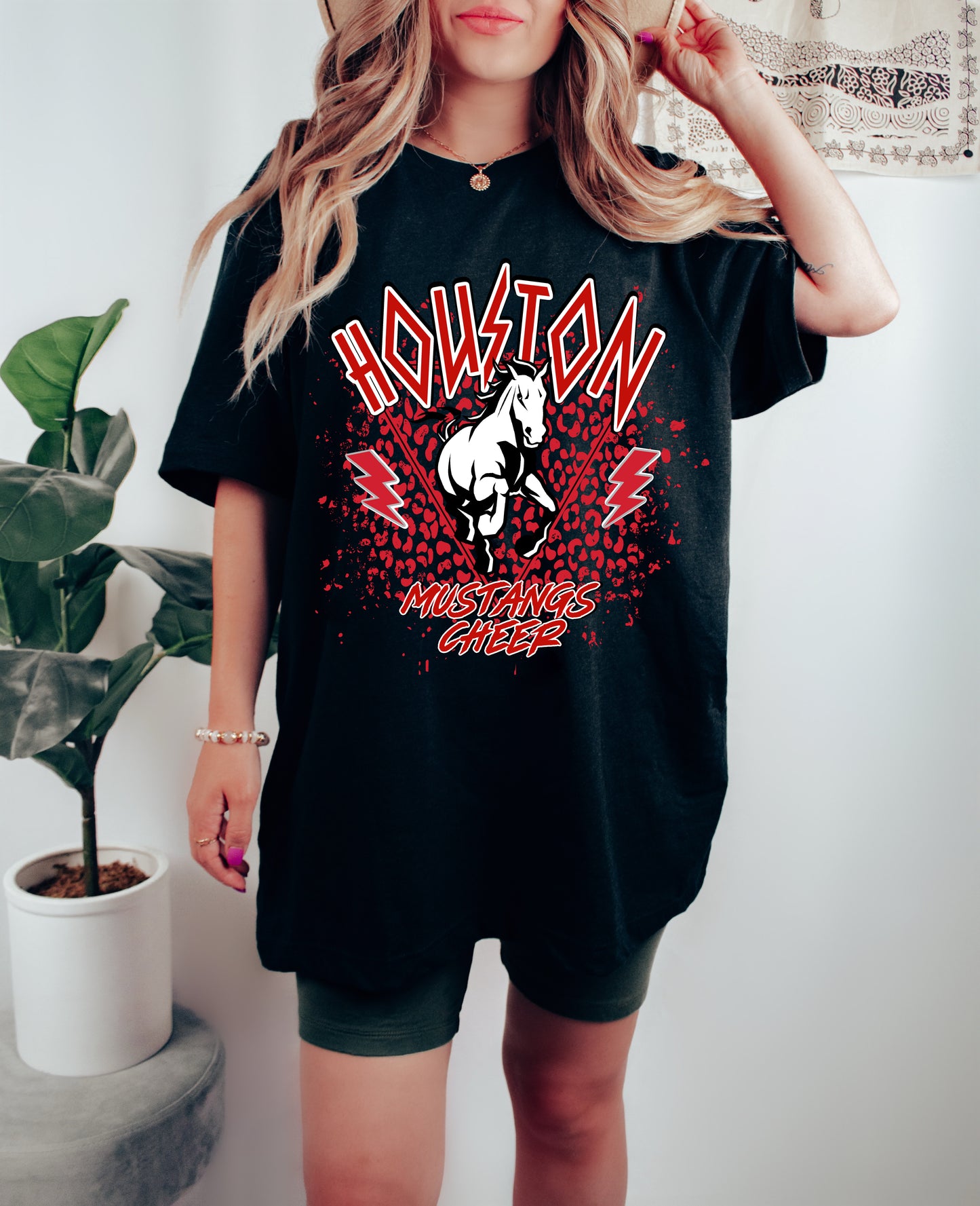 Bella or Comfort Colors Houston Cheer Rocker Short Sleeved Tee / Can Be Customized To Pom/Dance/Etc.
