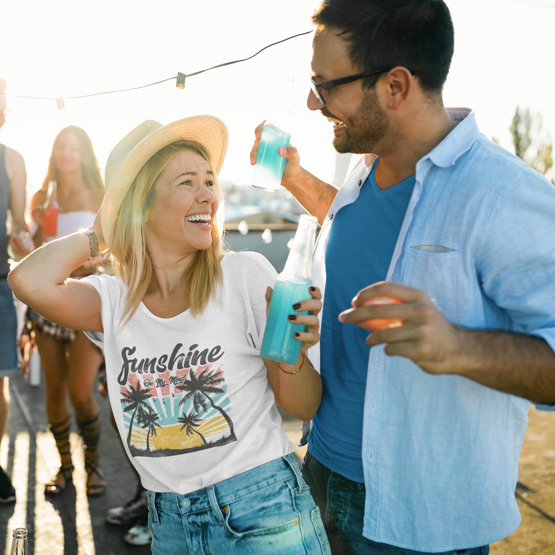 Sunshine On My Mind Softstyle Bella Tee / Fun Hippie Summer Vibes Tee/ Youth and Adult Sizing Available