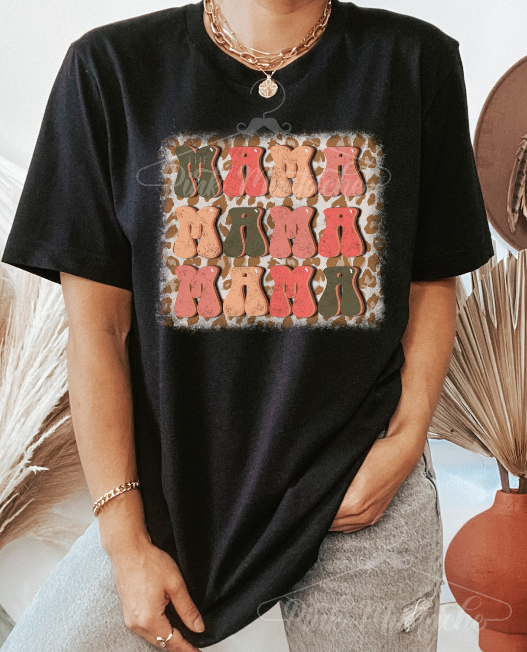 Mama Stacked Retro Softstyle Tee/ Multiple Colors Available