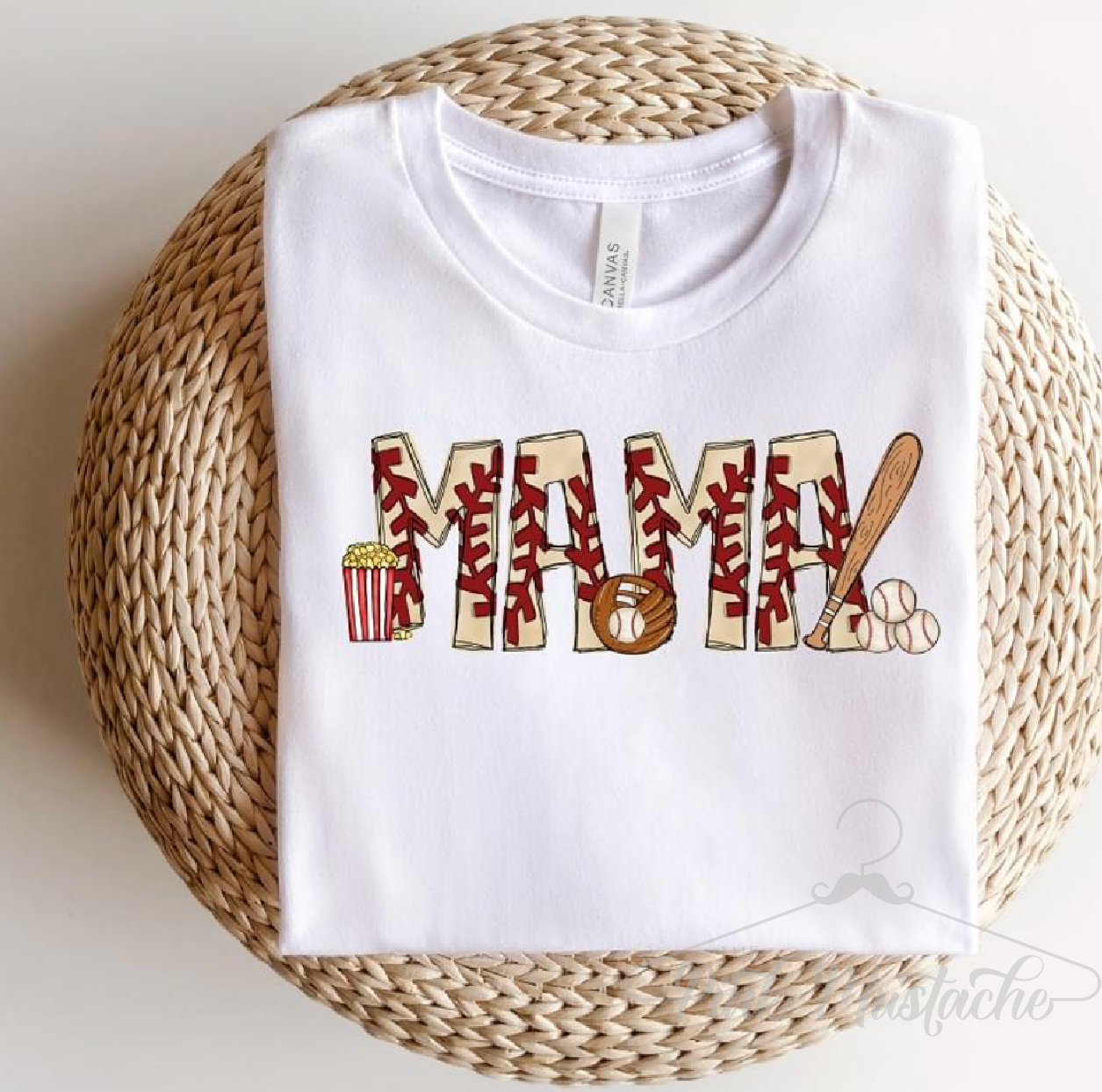 White Soft Style Baseball Mama Shirt/ Baseball Mom Soft Style Tee