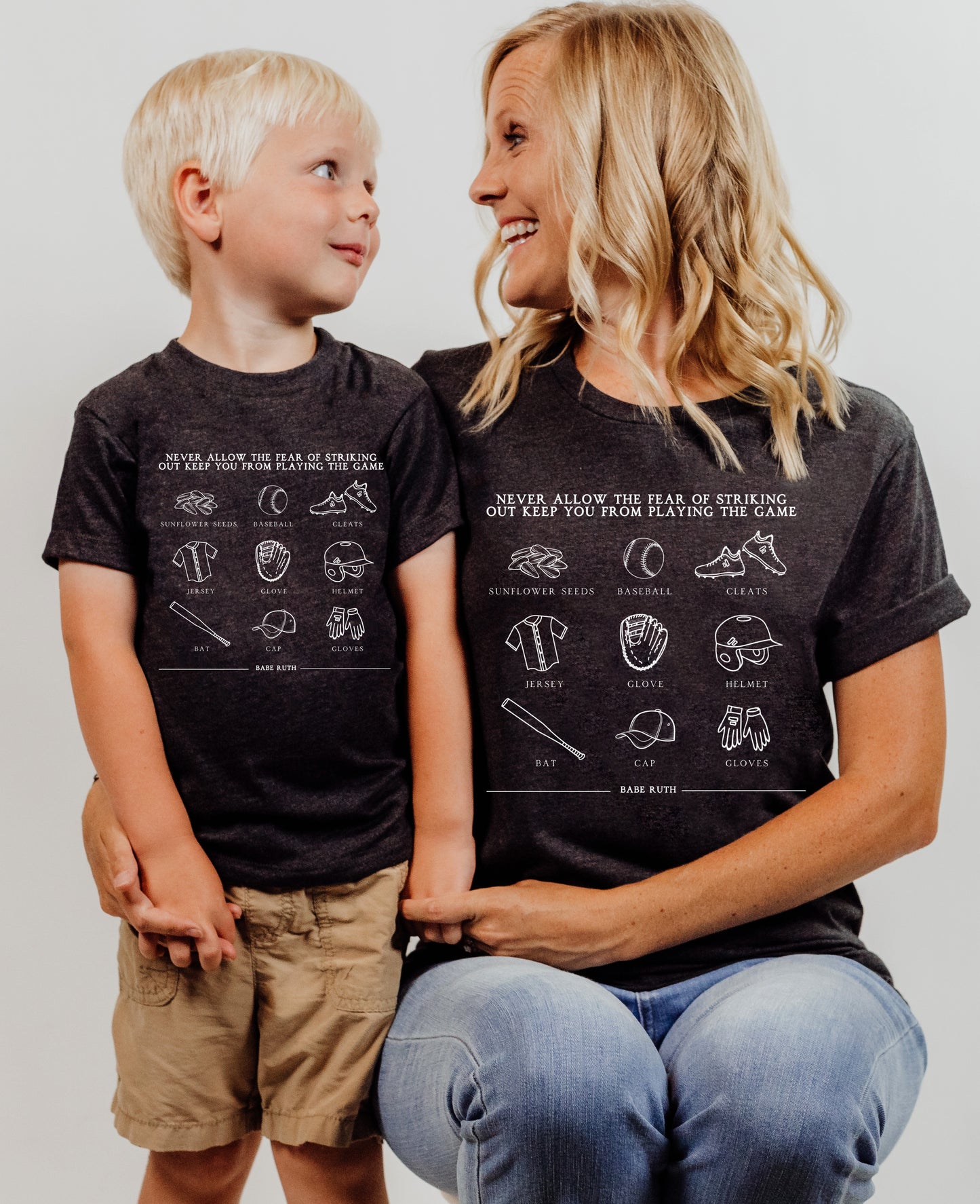 Never Allow the Fear of Striking Out Keep You From Playing the Game Baseball Shirt/ Baseball Toddler, Youth, and Adult Soft Style Tee