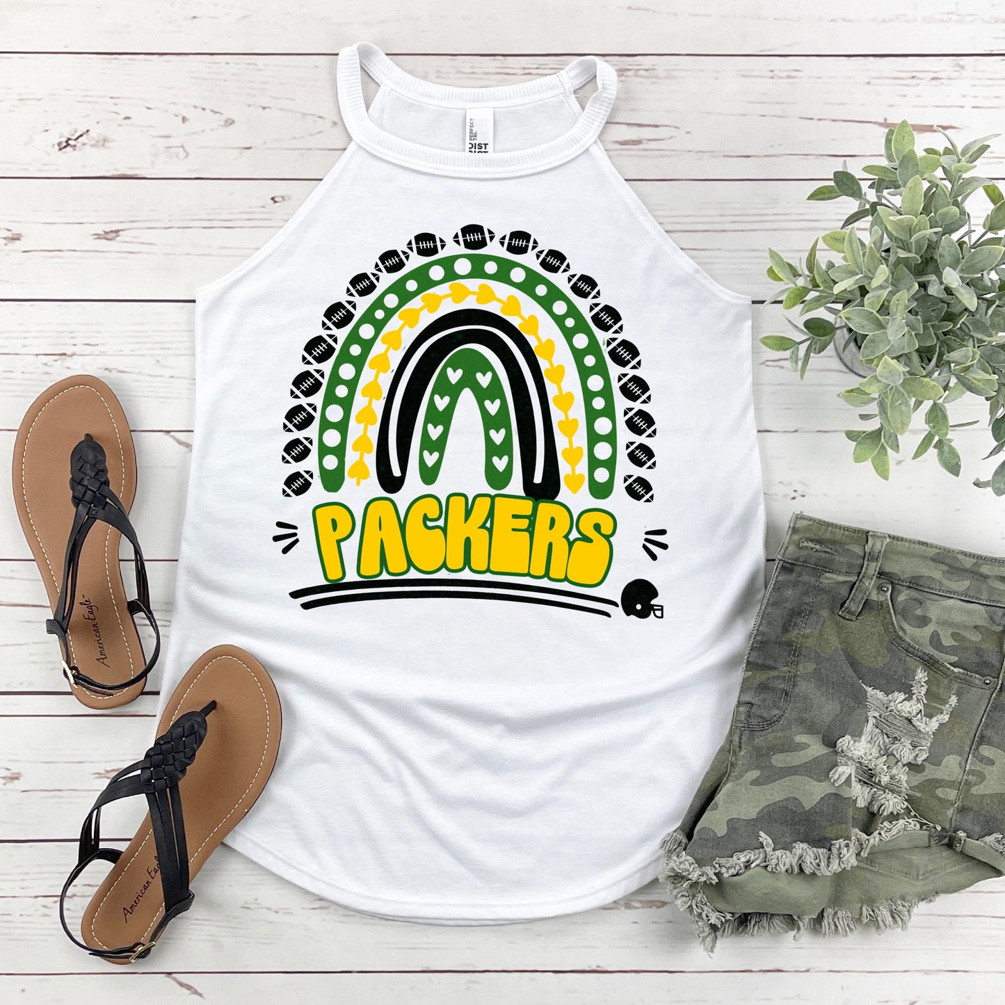 Local Little League Football Custom Team Name Tank/ Packers Mom Shirt