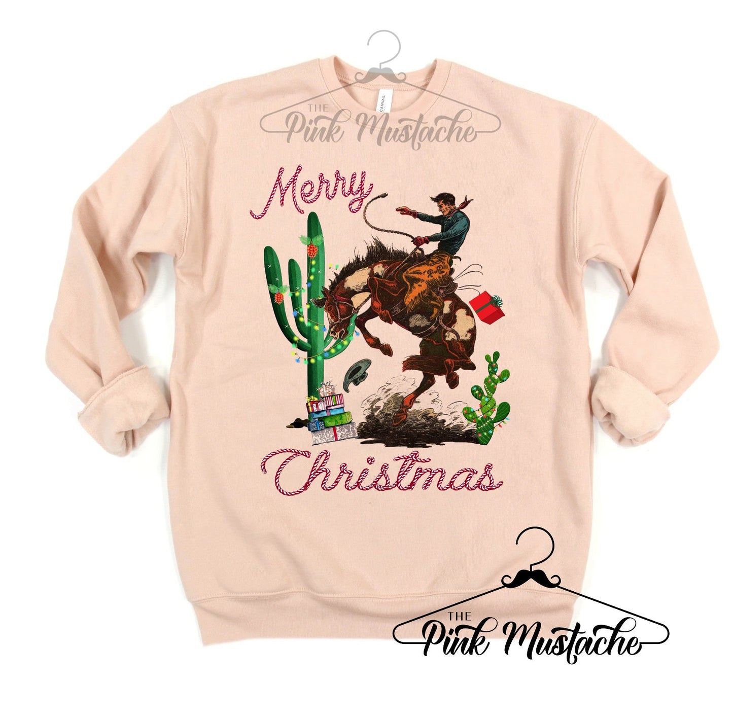 Bella Canvas Quality Sweatshirt Merry Christmas Western Theme /Christmas Sweatshirt / Adult Sizes Available