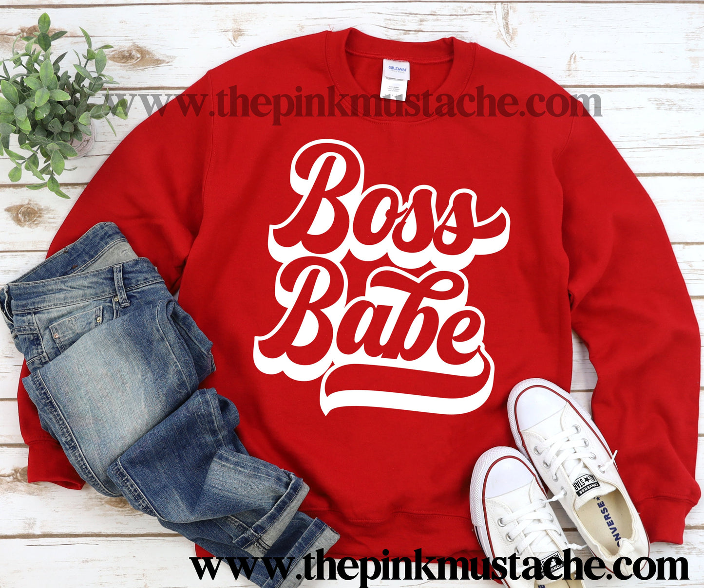 Boss Babe Valentines Day Retro Unisex Sweatshirt/ Valentine's Sweatshirt/ Valentines Day Sweater