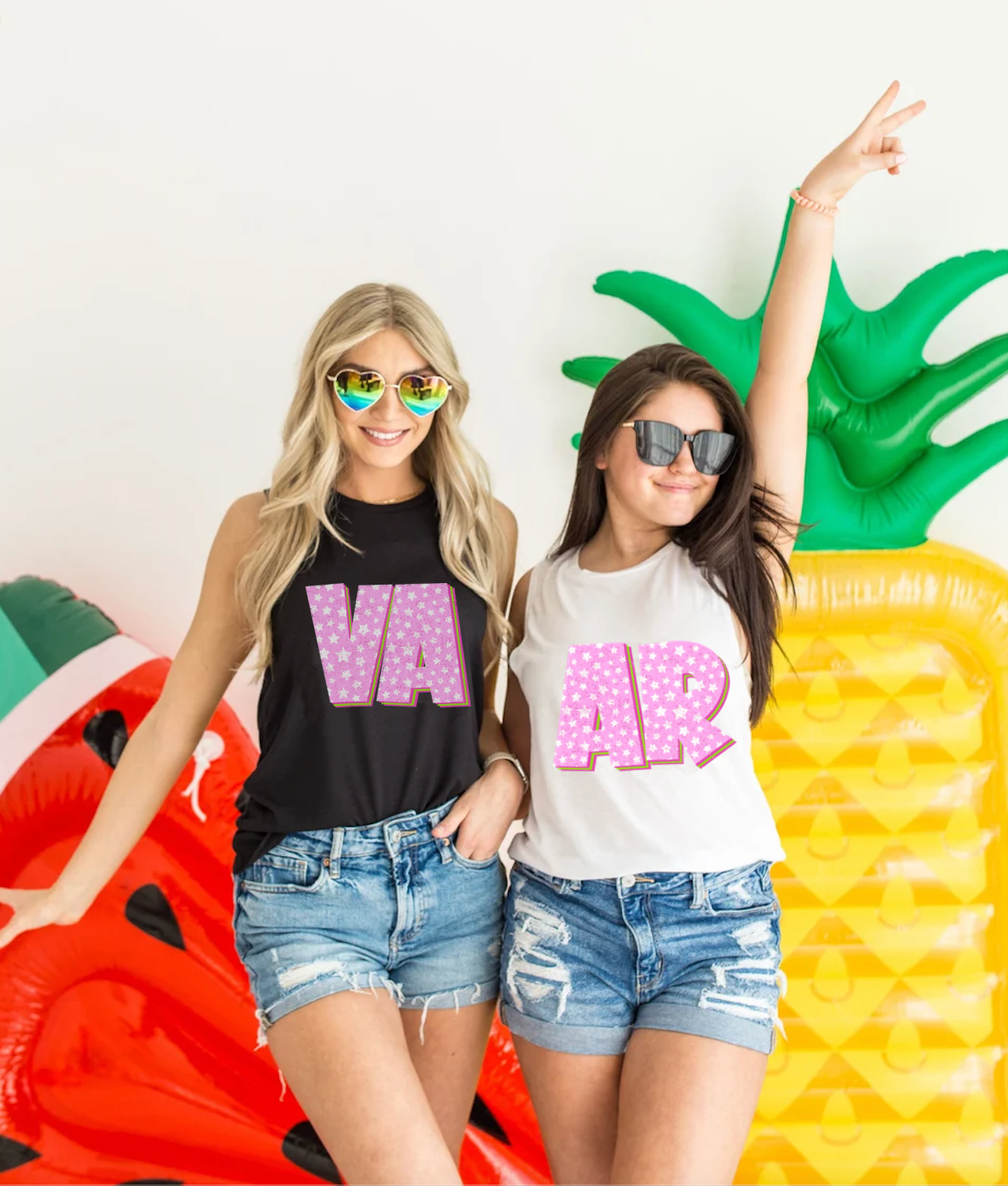 Soft Style Bright Pink Star Custom Any State Tank/ Quality Retro Tank / Mississippi - or Any State