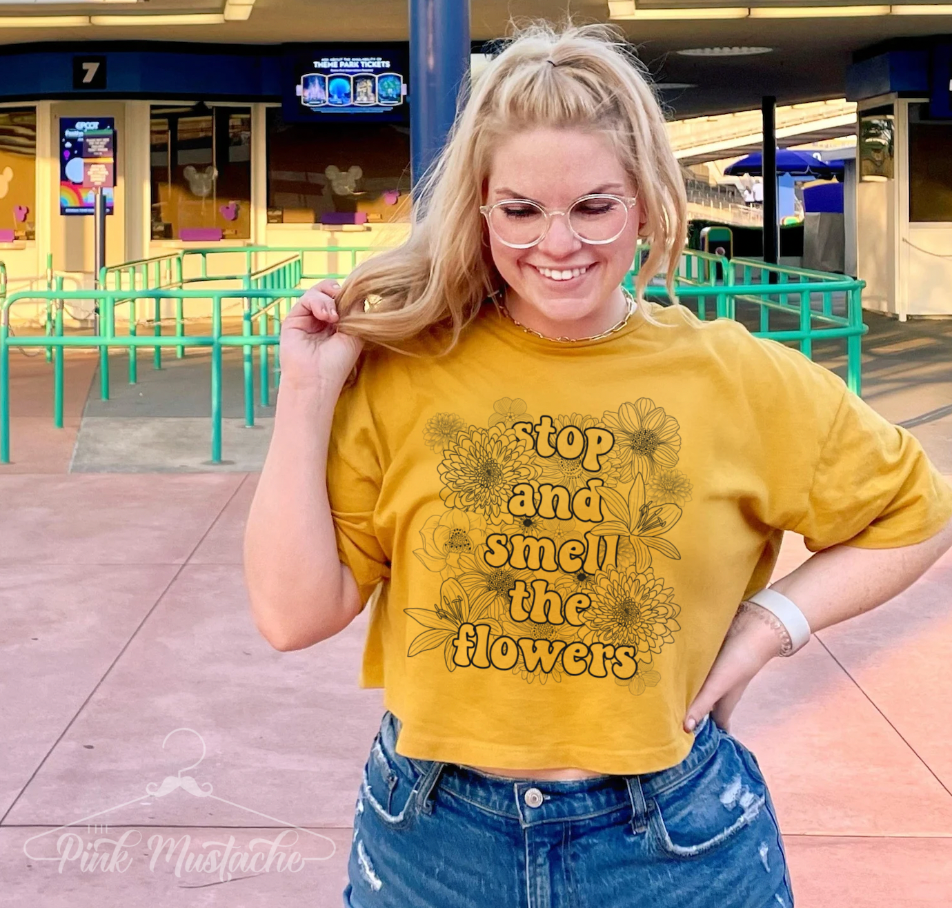 Stop And Smell The Flowers Classy Cropped Tee / Spring Boho Cropped Tee/ Summer Cropped Tee