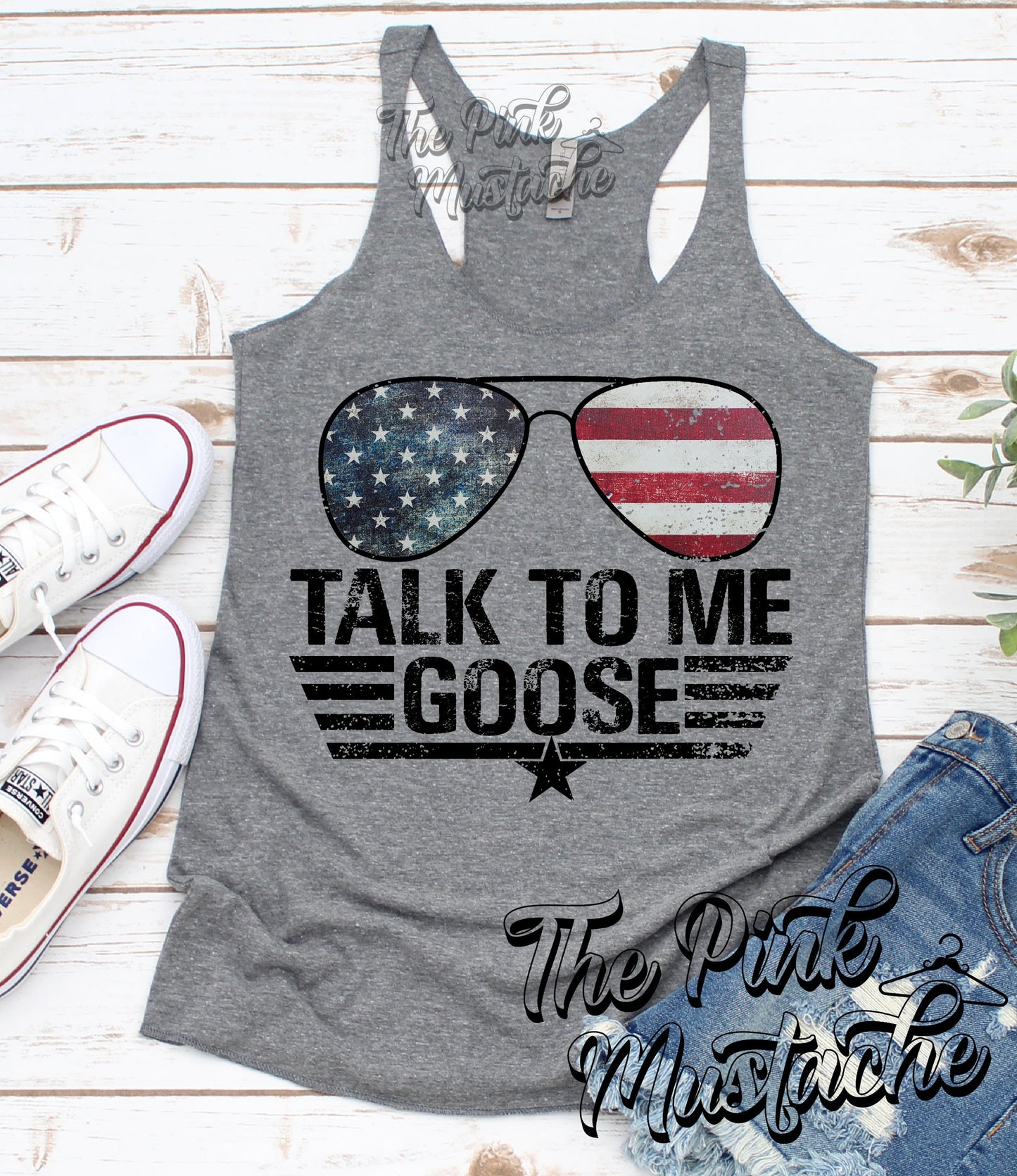 USA Talk To Me Goose Tank Top Aviators - Bright Colors / Top Gun Inspired Tank/ Maverick Goose / Aviators Tank - Top Gun 2 Inspired