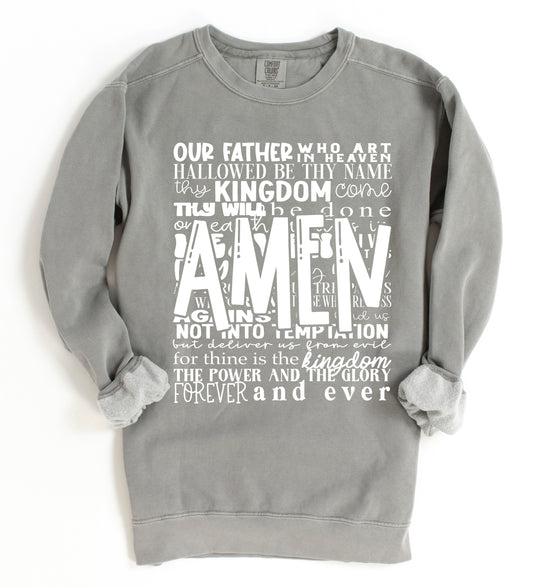 Comfort Colors, Gildan, or Bella Lords Prayer Sweatshirt Religious Sweatshirt - Adult Sizes