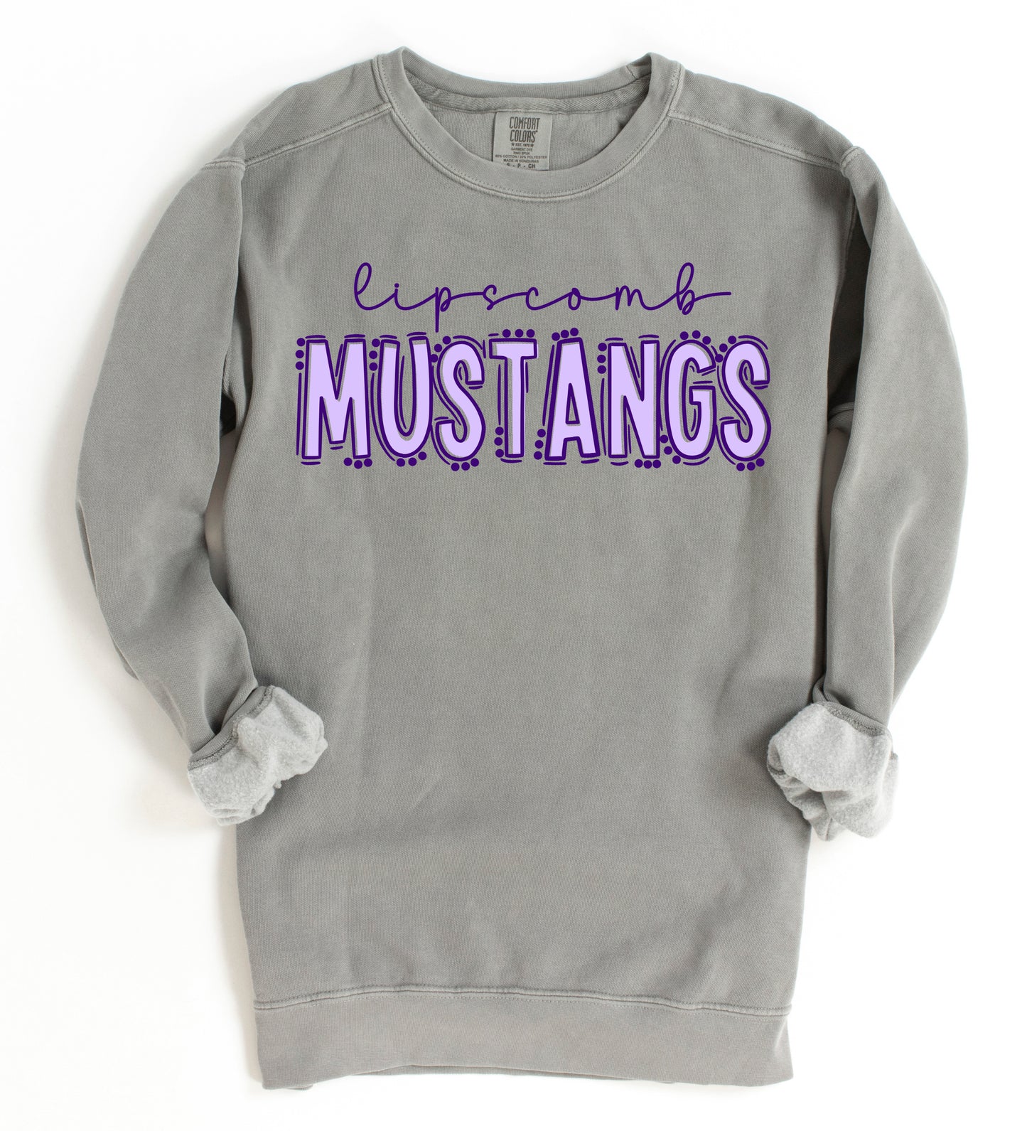 Comfort Colors Mustangs Sweatshirt /  Adult Sizes / Lipscomb Mustangs/ Multiple Colors