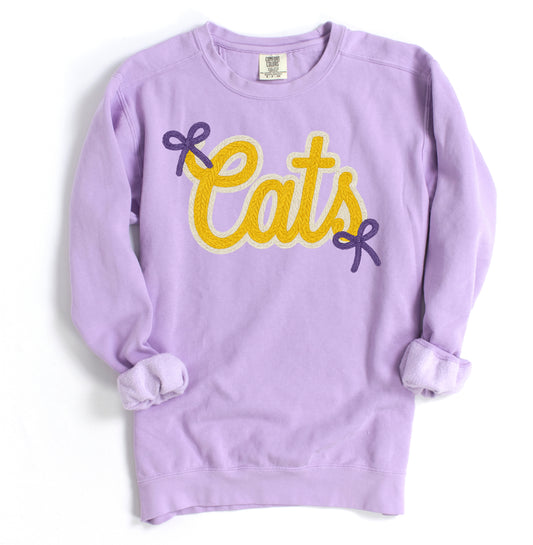 Cats Comfort Color Brand Faux Yarn Sweatshirt/ Adult Sizes