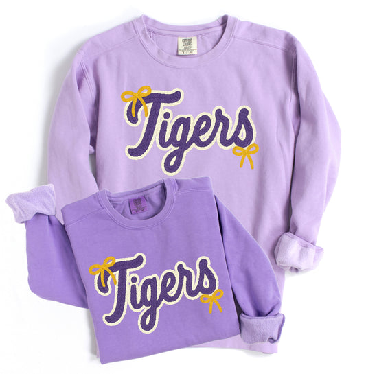 Tigers Comfort Colors Faux Yarn Sweatshirt/ Adult Sizes - Multiple Colors