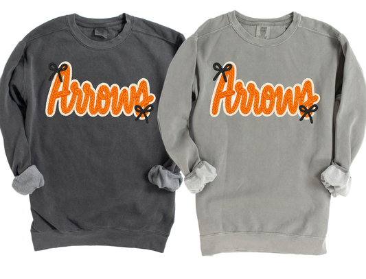 Arrows Comfort Color Brand Faux Yarn Sweatshirt/ Adult Sizes - Youth Sizes will be Gildan Brand