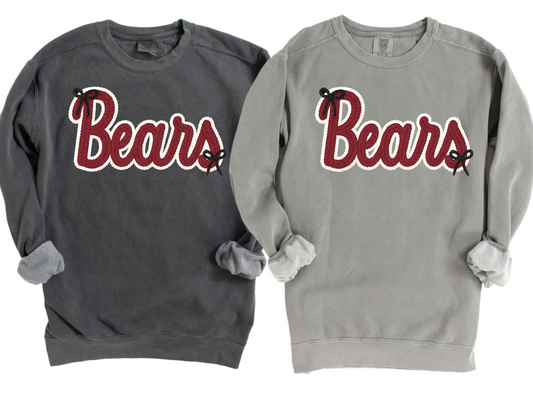 Bears Comfort Color Brand Faux Yarn Sweatshirt/ Adult Sizes - Youth Sizes will be Gildan Brand