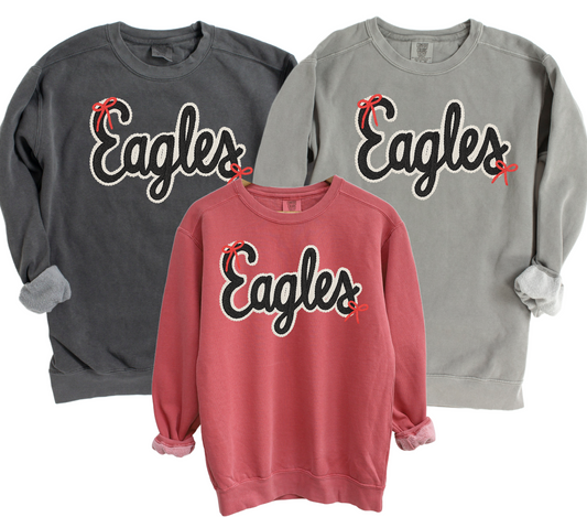 Eagles Comfort Color Brand Faux Yarn Sweatshirt/ Adult Sizes