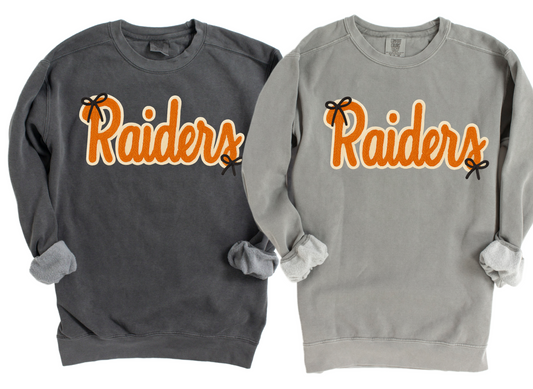Raiders Comfort Color Brand Faux Yarn Sweatshirt/ Adult Sizes - Youth Sizes will be Gildan Brand