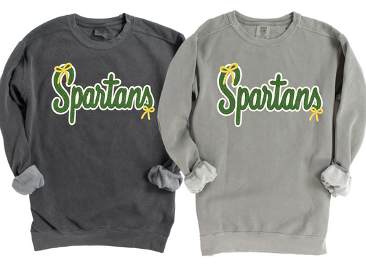 Spartans Comfort Color Brand Faux Yarn Sweatshirt/ Adult Sizes - Youth Sizes will be Gildan Brand