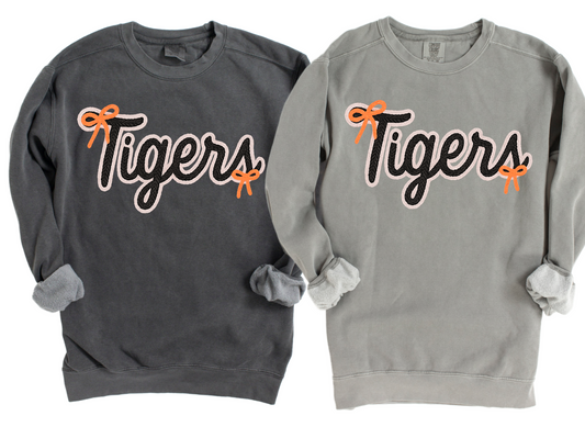 Tigers Comfort Colors, Bella, or Gildan Brand Faux Yarn Sweatshirt/ Youth and Adult Sizes