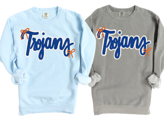 Trojans Comfort Color Brand Faux Yarn Sweatshirt/ Adult Sizes - Youth Sizes will be Gildan Brand / CHHS Trojans