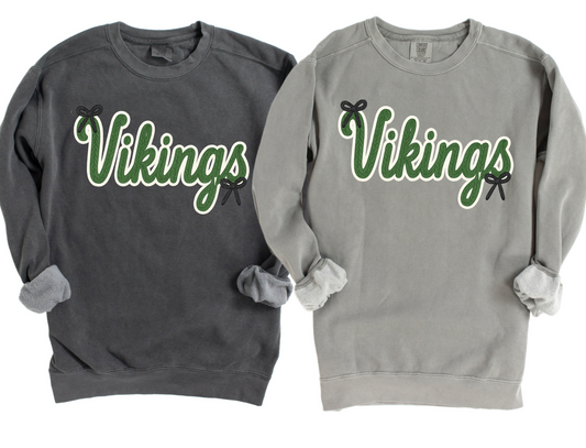 Vikings Comfort Color Brand Faux Yarn Sweatshirt/ Adult Sizes - Youth Sizes will be Gildan Brand