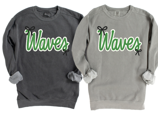 Waves Comfort Colors, Bella, or Gildan Brand Faux Yarn Sweatshirt/ Youth and Adult Sizes