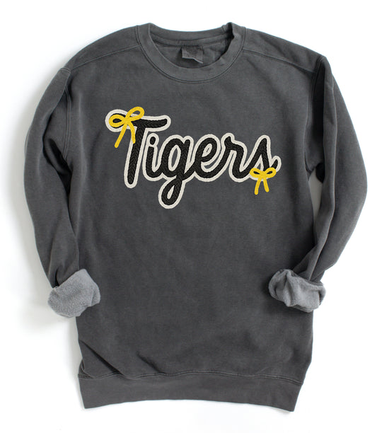 Tigers Comfort Colors, Bella, or Gildan Brand Faux Yarn Sweatshirt/ Youth and Adult Sizes