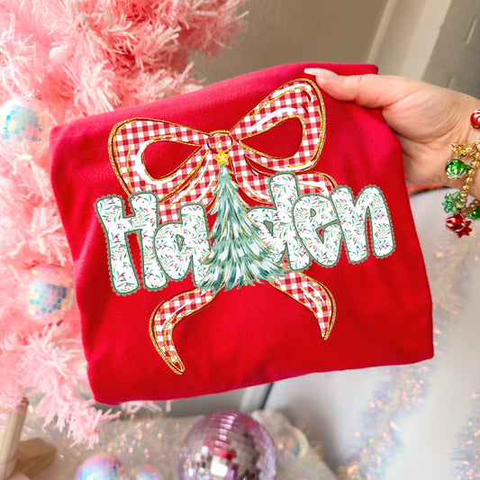 Custom Christmas Themed Name Shirt/ Bella Or Comfort Colors Short Sleeve Options / Toddler, Youth, and Adult Sizes