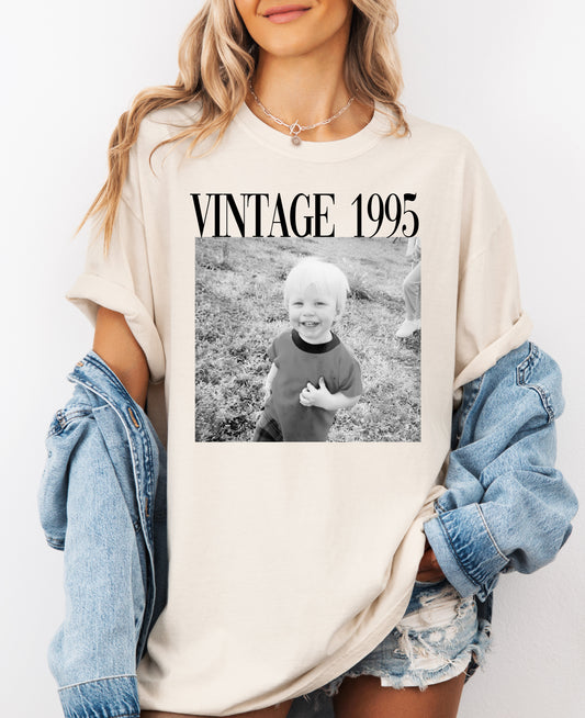 Vintage 1995 (Or Any Other Year) Baby Picture Shirt/ Comfort Colors or Bella Canvas Options