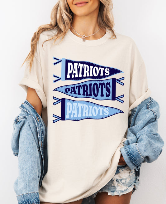 Comfort Colors or Bella Canvas Patriots Pennant Flags Tee/ Youth and Adult Sizing