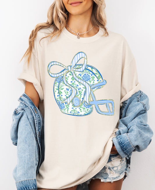 Bella or Comfort Colors Patriots Football Helmet  Tee/ Youth and Adult Sizes/ Floral Football Helmet