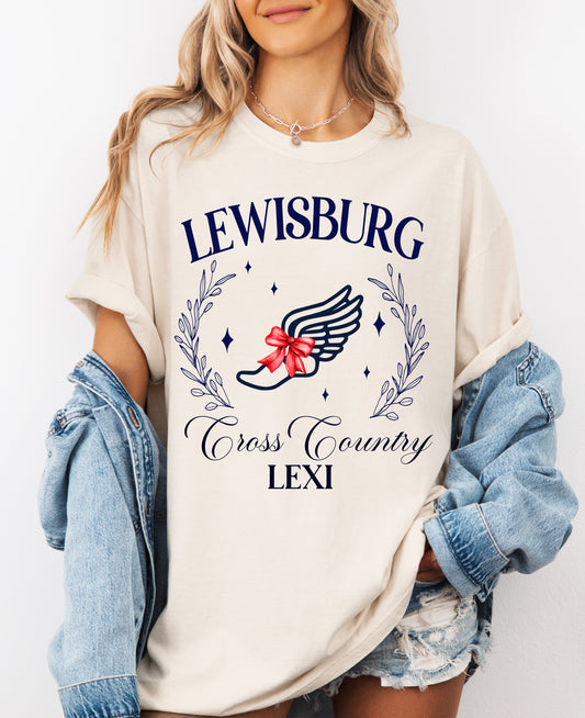 Lewisburg Cross Country Shirt / Bella Canvas or Comfort Colors Options / Custom Name
